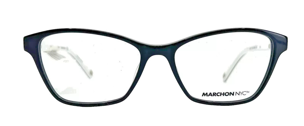 MARCHON NYC DOWNTOWN AILEY 001 BLACK WHITE EYEGLASSES 54-16-140 FRAMES